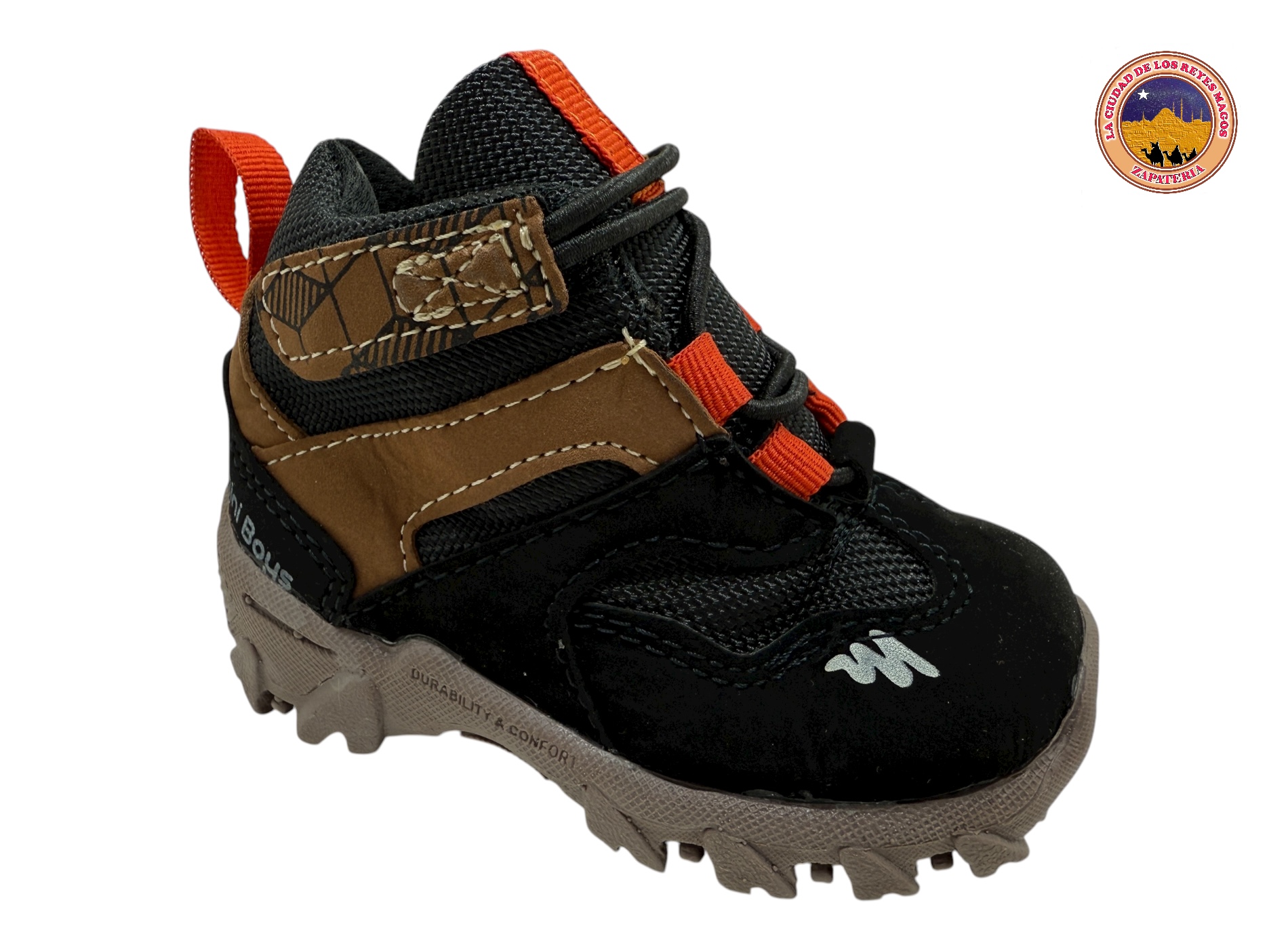 MINI BOYS 538 NEGRO CAMEL NARANJA