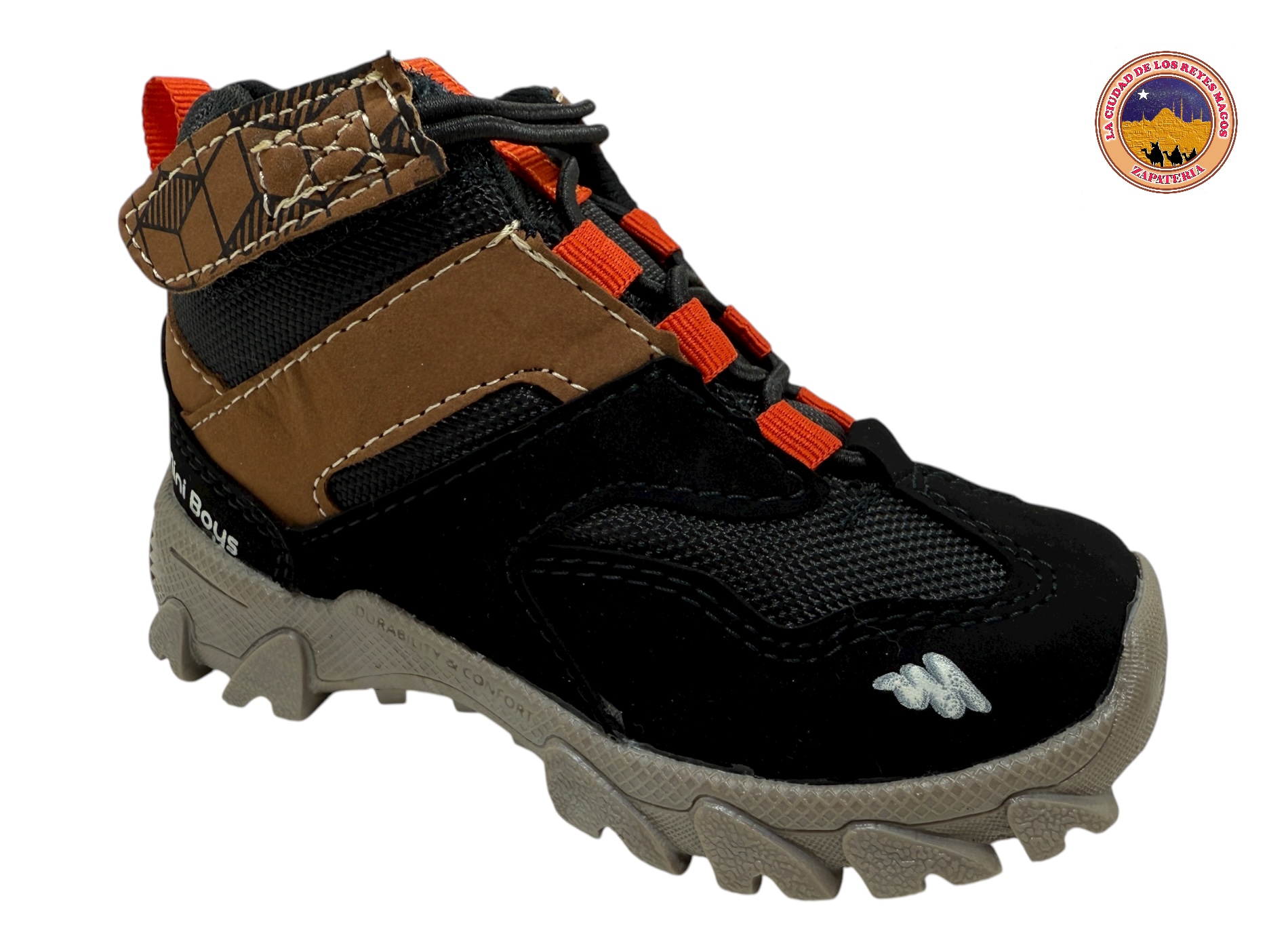 MINI BOYS 538 NEGRO CAMEL NARANJA
